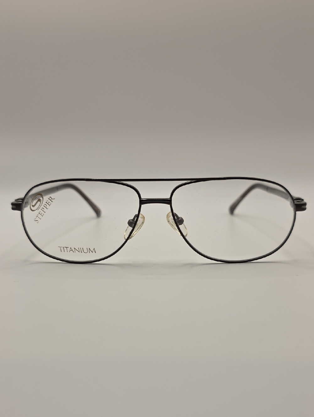 Steppers Non-prescriprion Mens Brown Titanium Aviator Eyeglasses